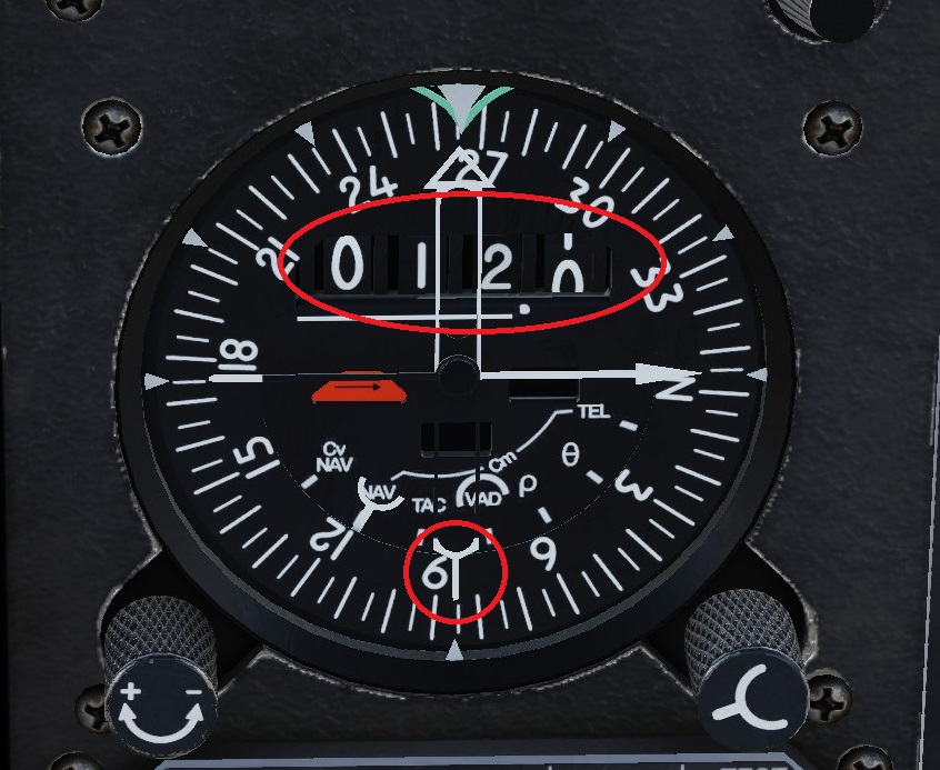 HSI - position bullseye au 085° pour 12.0 nm