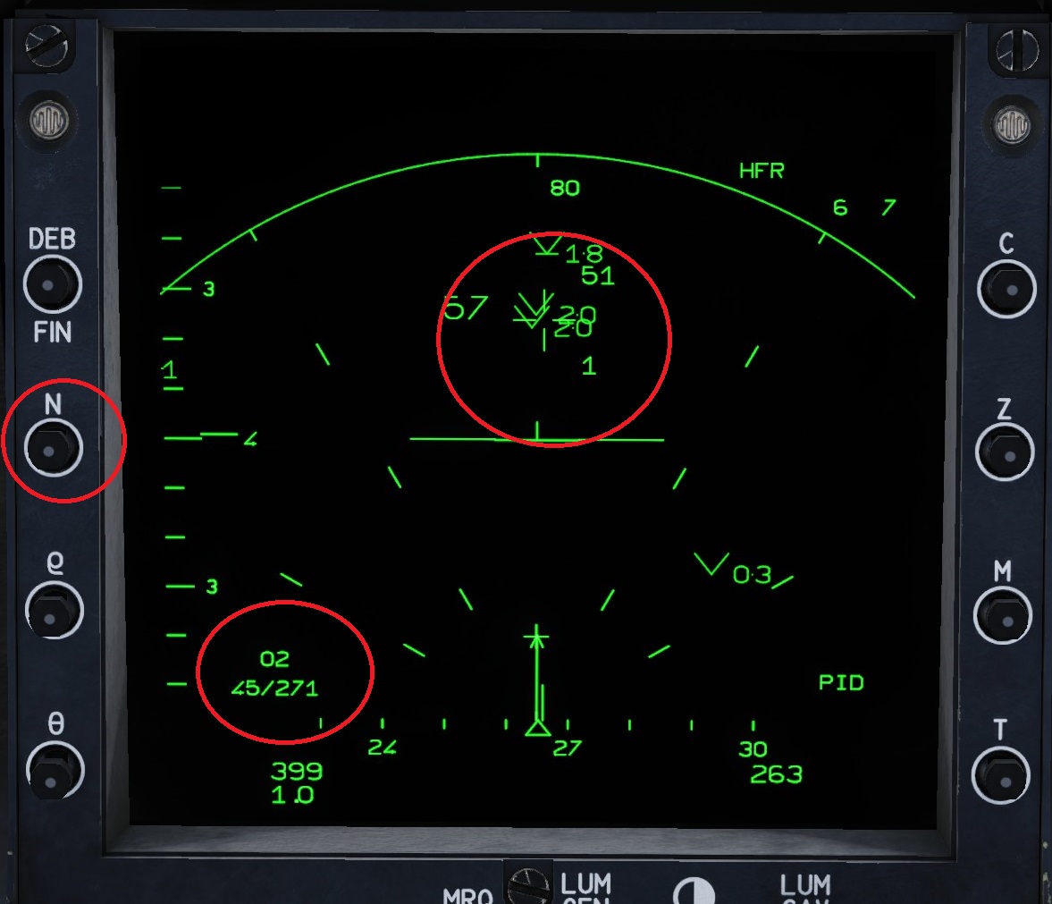 Contact TDC à la position 271° pour 45nm du point de référence n°2