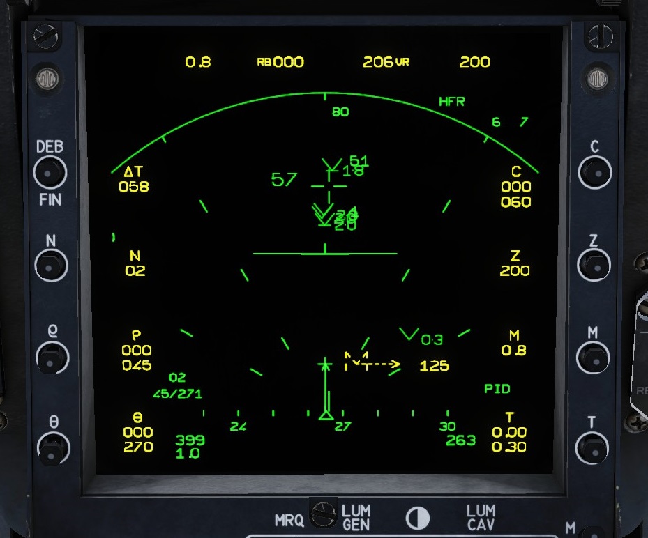Contact saisie sur information AWACS apparaissant en “M” (pour mémoire) jaune  